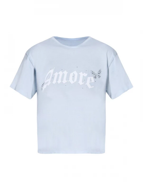 Foto van product No Matter What Shirt lichtblauw / wit