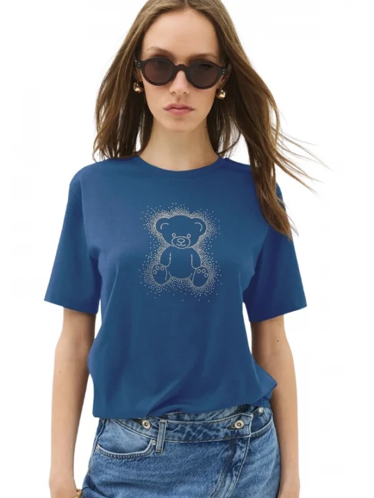 Foto van product No Matter What Shirt saffier / lichtgeel