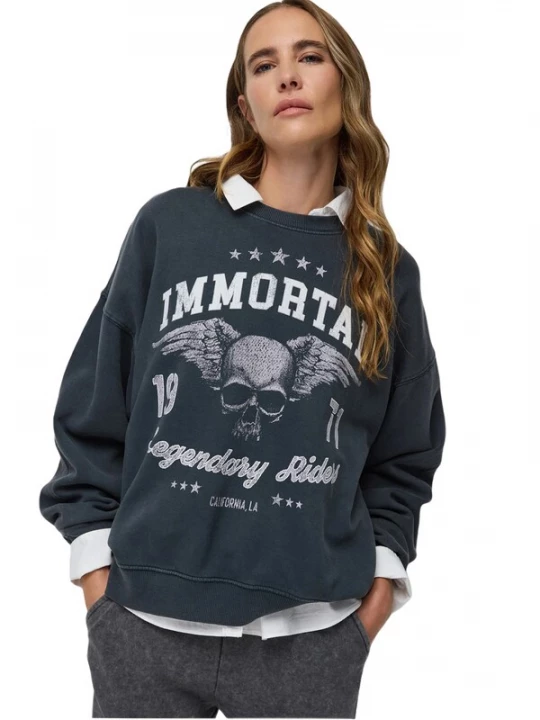 Foto van product No Matter What Sweatshirt antraciet / wit