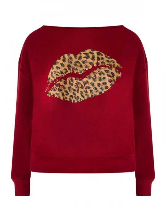 Foto van product No Matter What Sweatshirt camel / robijnrood / zwart