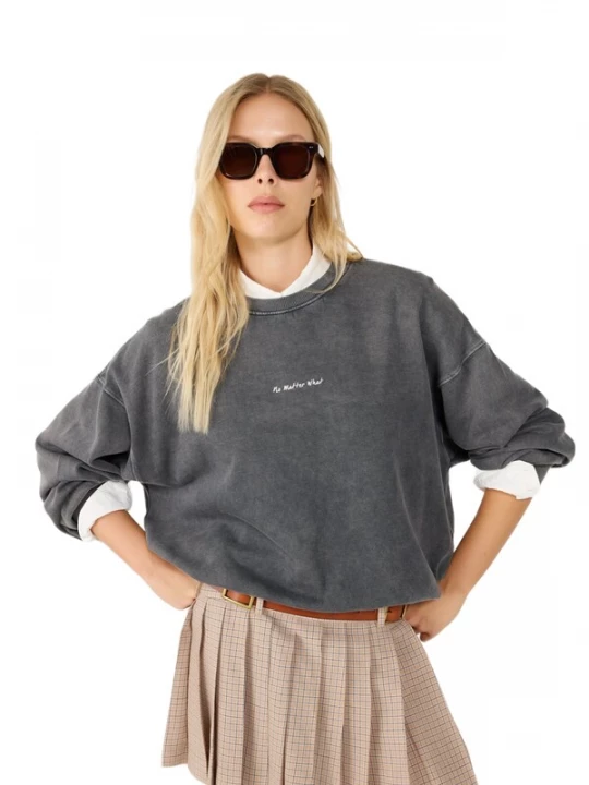 Foto van product No Matter What Sweatshirt donkergrijs / wit