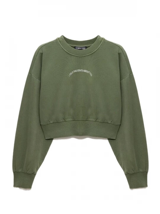 Foto van product No Matter What Sweatshirt kaki / wit