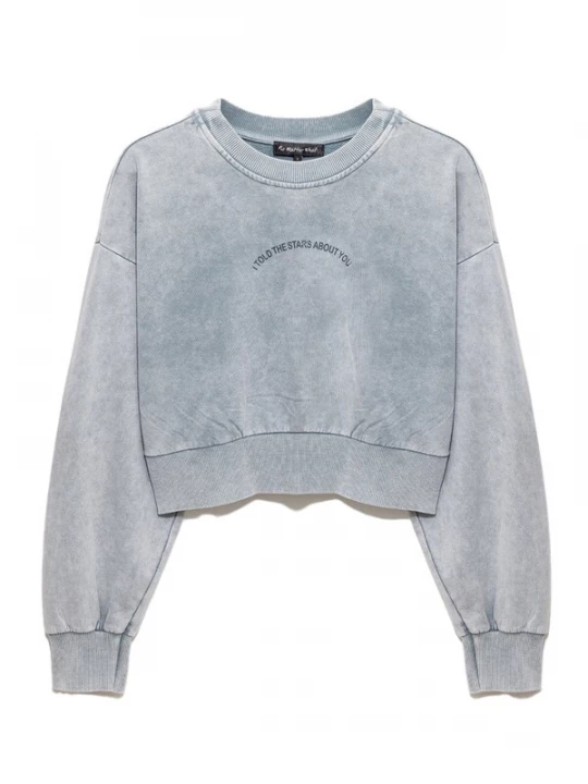 Foto van product No Matter What Sweatshirt lichtgrijs / zwart / zilver