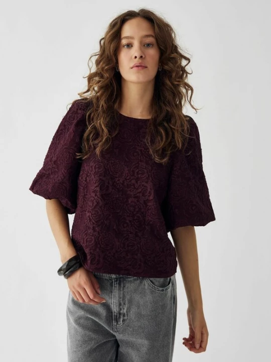 Foto van product Noella Shirt ' N-Shelly Blouse ' wijnrood