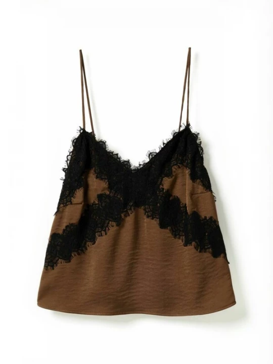Foto van product Noella Top ' N-Mandie ' bruin / zwart
