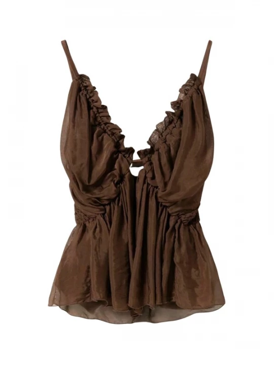 Foto van product Noella Top ' N-Moire ' chocoladebruin