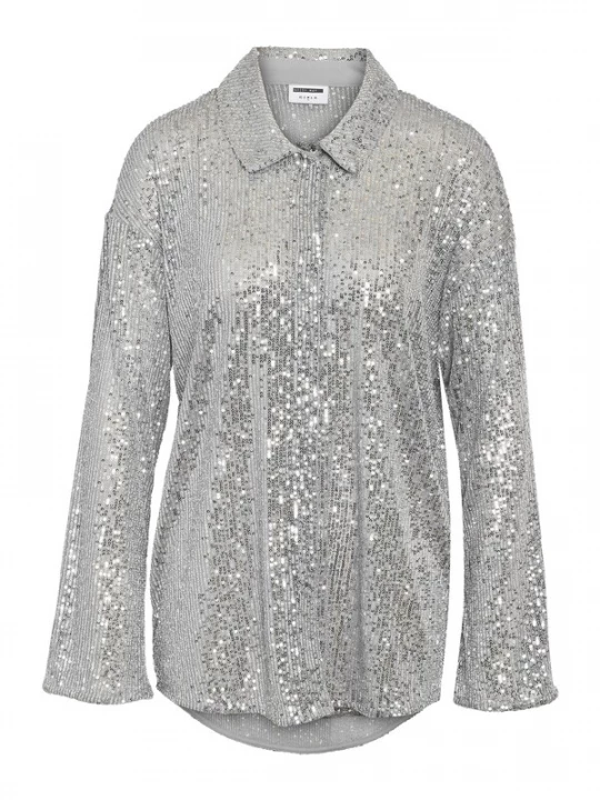 Foto van product Noisy may Blouse 'NMSCARLET' zilver