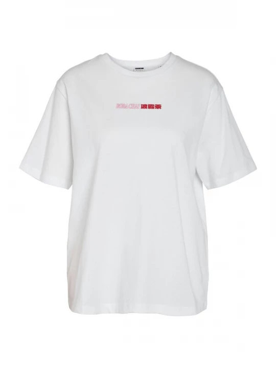 Foto van product Noisy May Curve Shirt 'NMSPARKEL' rosa / rood / zwart / wit