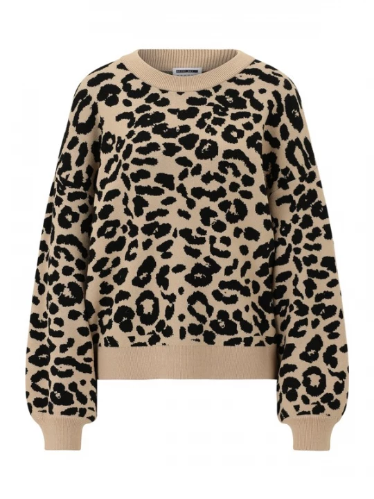 Foto van product Noisy May Curve Trui 'NMCHARLOTT' beige / zwart