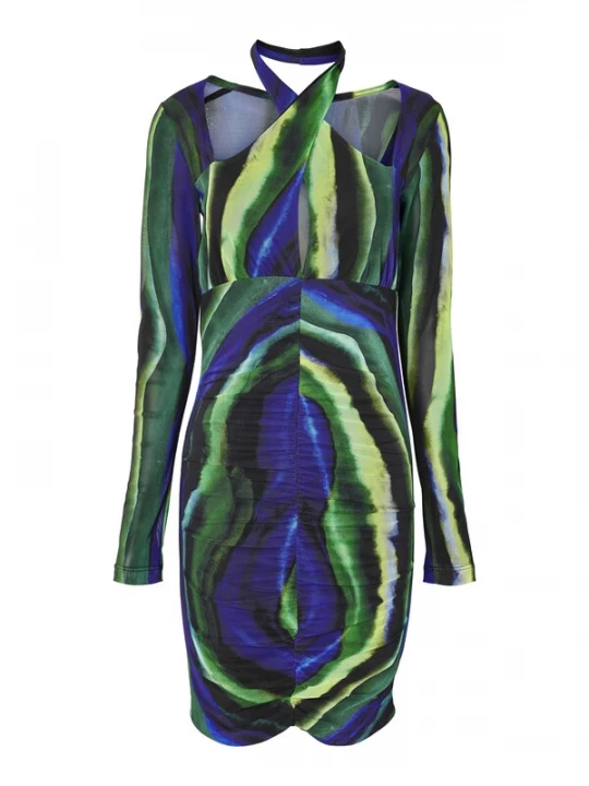 Foto van product Noisy may Jurk 'LESLEY' blauw / geel / groen / zwart