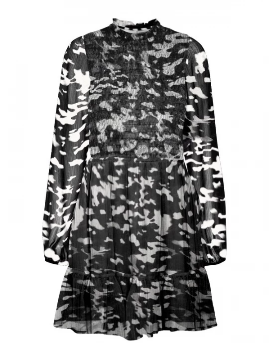 Foto van product Noisy may Jurk 'MELINA' grijs / zwart / wit