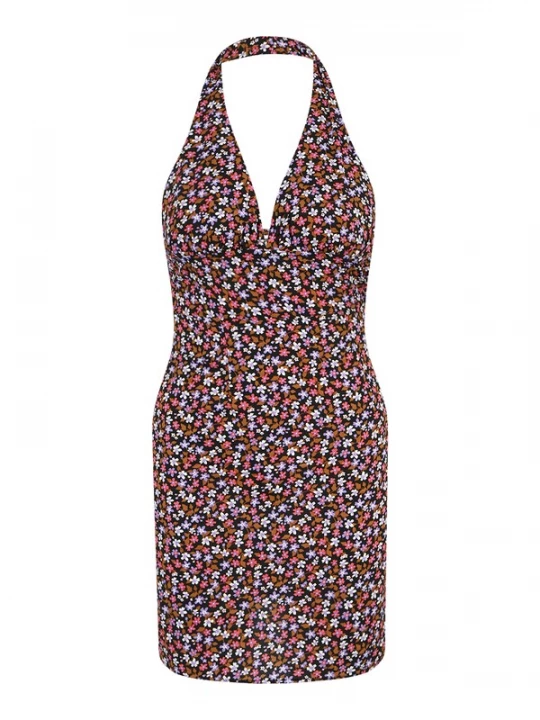 Foto van product Noisy May Petite Jurk 'RUE' bruin / pink / zwart / wit