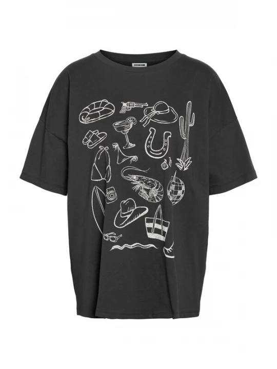 Foto van product Noisy may Shirt 'NMIDA' antraciet / wit