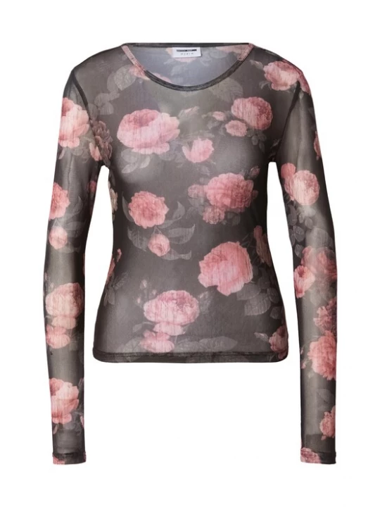 Foto van product Noisy may Shirt 'NMJacky' grijs / rosa / oudroze / zwart