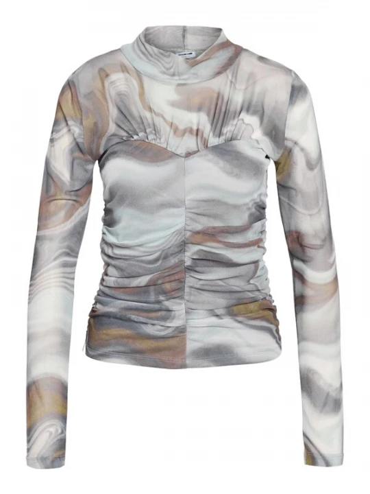 Foto van product Noisy may Shirt 'NMJUDITH' karamel / mosterd / grijs / lichtgrijs