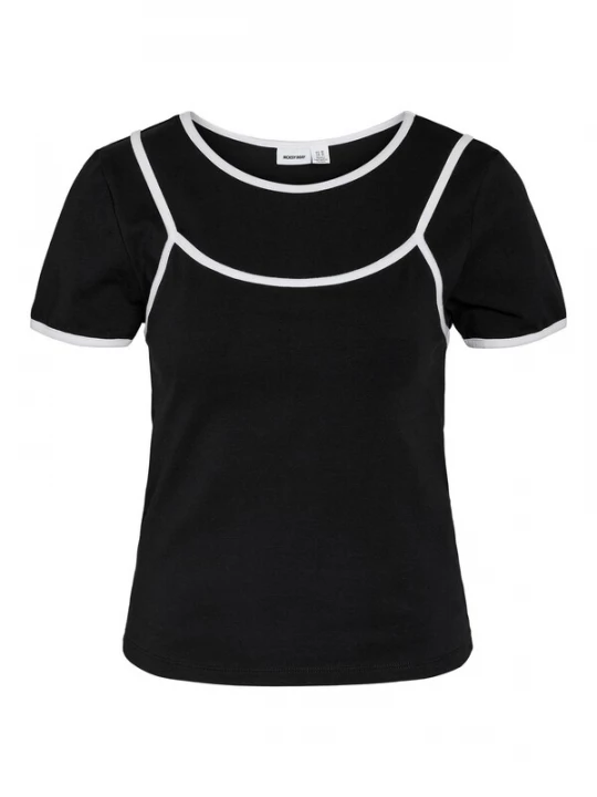 Foto van product Noisy may Shirt 'NMKERRY' zwart / wit
