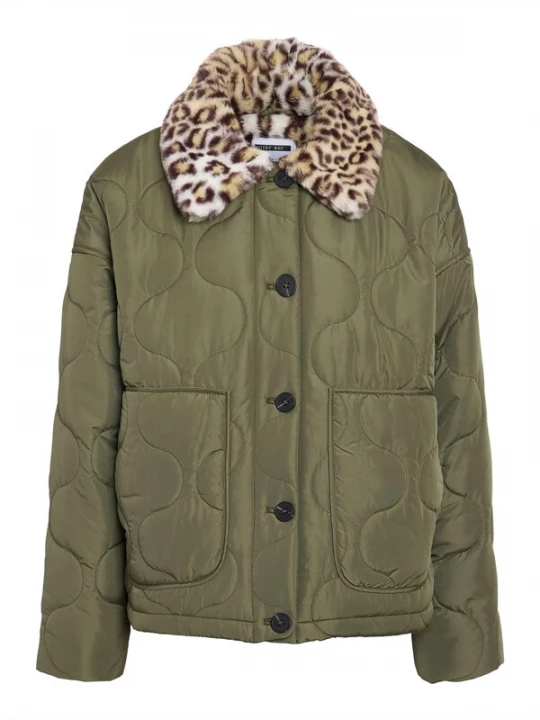 Foto van product Noisy may Tussenjas 'NMHOLLY' beige / chocoladebruin / olijfgroen / wit