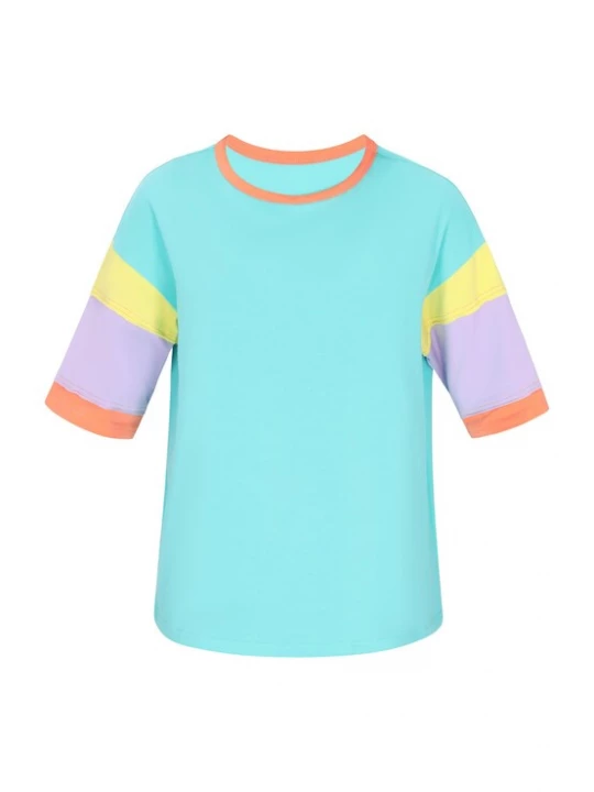 Foto van product NOOTKI Shirt 'Fashion Look' aqua / geel / lavendel / donkeroranje