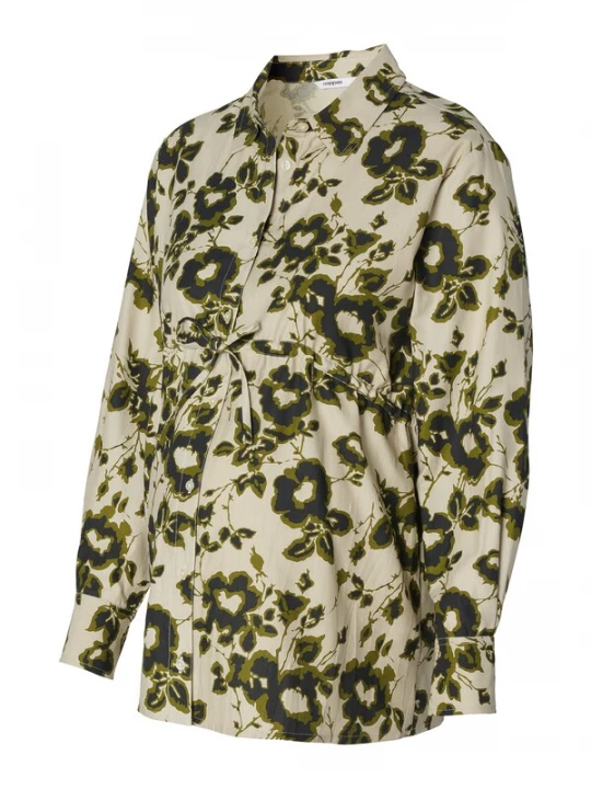 Foto van product Noppies Blouse 'Perho' beige / olijfgroen / zwart