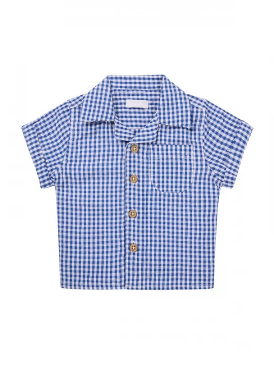Foto van product Noppies Overhemd 'Osnabruck' blauw / wit