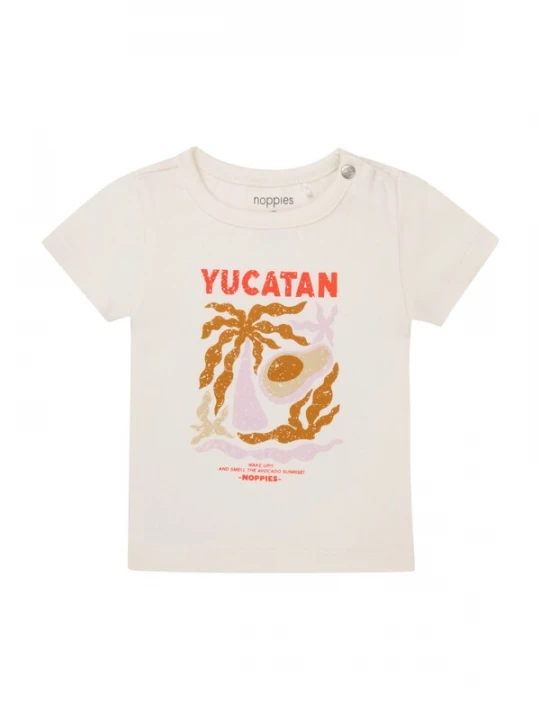 Foto van product Noppies Shirt 'Ostra' cognac / pastellila / donkeroranje / wit