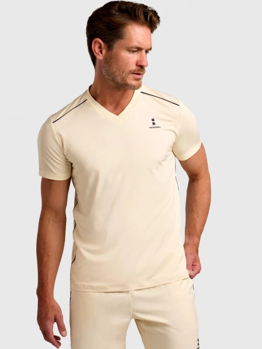 Foto van product nordicdots Functioneel shirt 'Performance V-Tee' lichtgeel