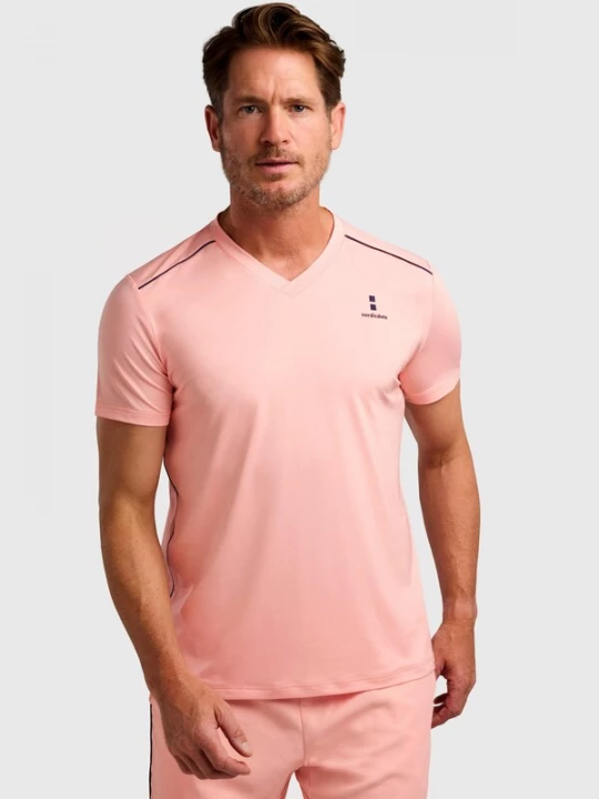 Foto van product nordicdots Functioneel shirt 'Performance V-Tee' perzik