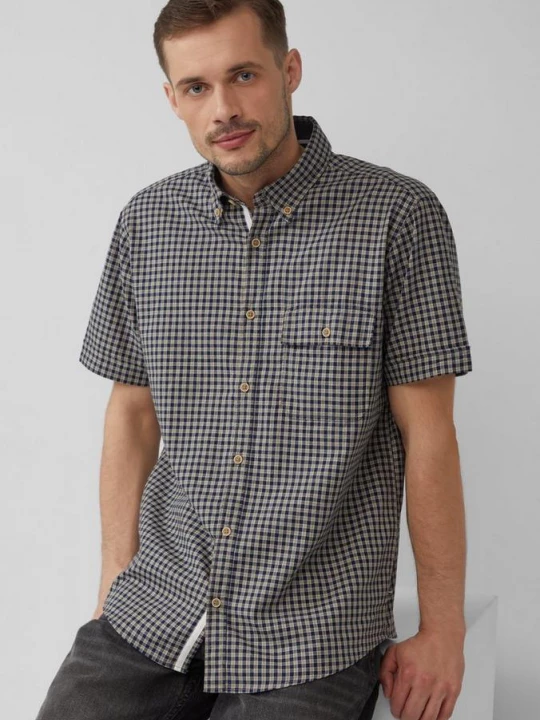 Foto van product Normale pasvorm: Geruit katoenen overhemd met button-down kraag s.Oliver blauw