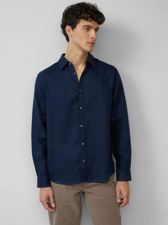 Foto van product Normale pasvorm: Linnen shirt met lange mouwen s.Oliver blauw