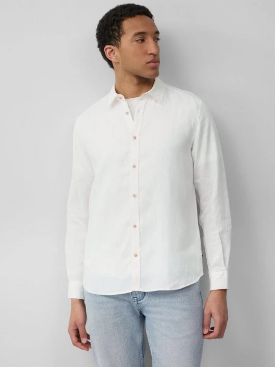 Foto van product Normale pasvorm: Linnen shirt met lange mouwen s.Oliver wit