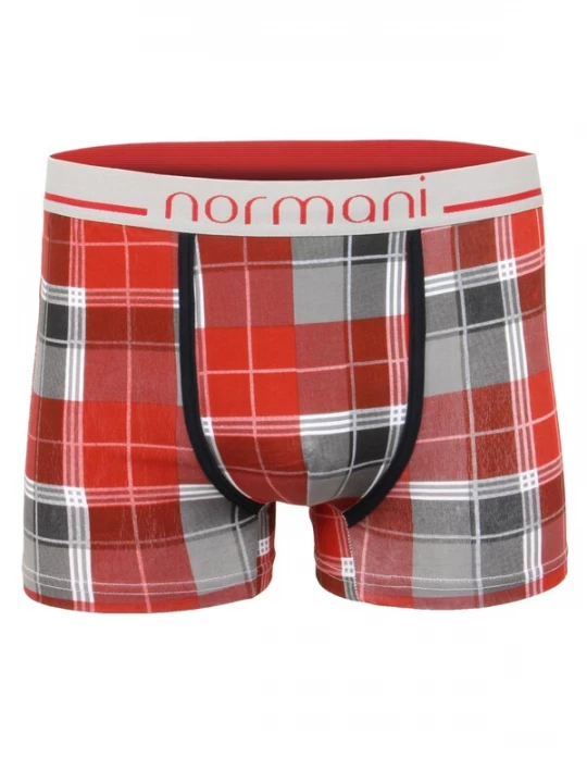 Foto van product normani Boxershorts grijs / donkerrood / wit