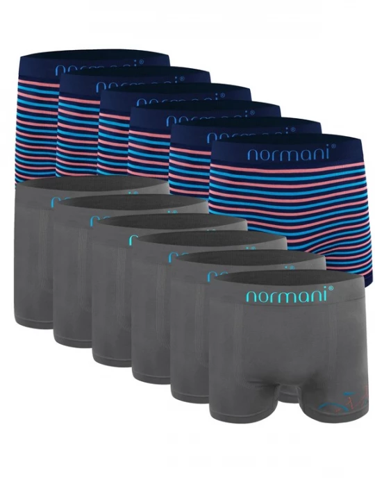 Foto van product normani Boxershorts navy / azuur / antraciet / perzik