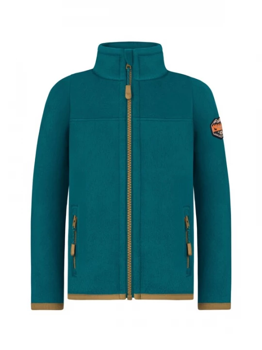 Foto van product normani Fleece jas mosterd / petrol / oranje