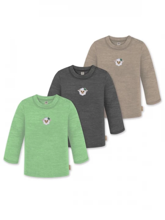 Foto van product normani Shirt 'Taupo' donkerbeige / antraciet / lichtgroen / wit