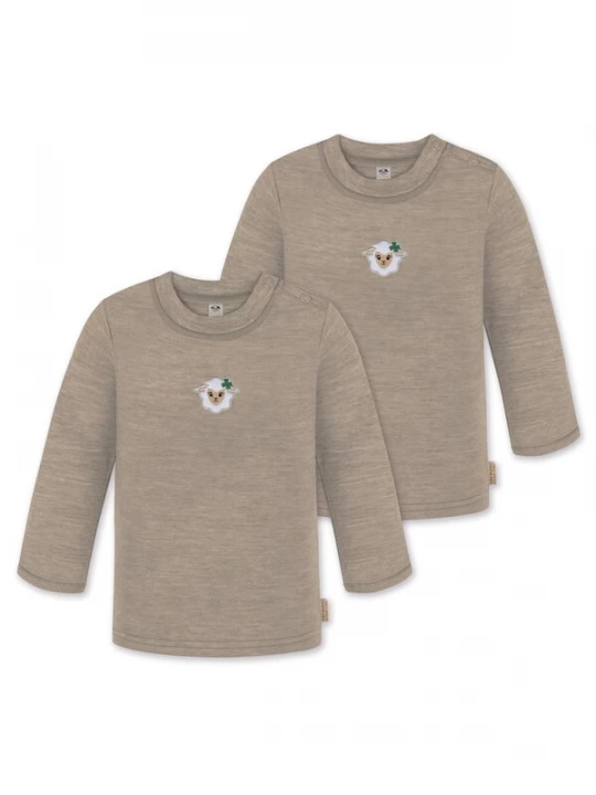 Foto van product normani Shirt 'Taupo' donkerbeige / groen / wit