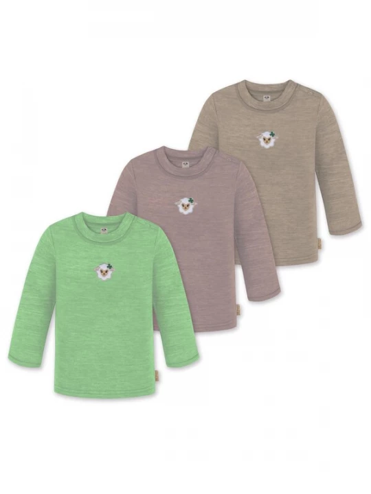 Foto van product normani Shirt 'Taupo' donkerbeige / lichtgroen / eosine / wit