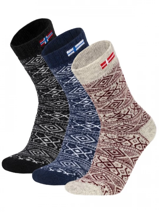 Foto van product normani Sokken beige / donkerblauw / lila / zwart