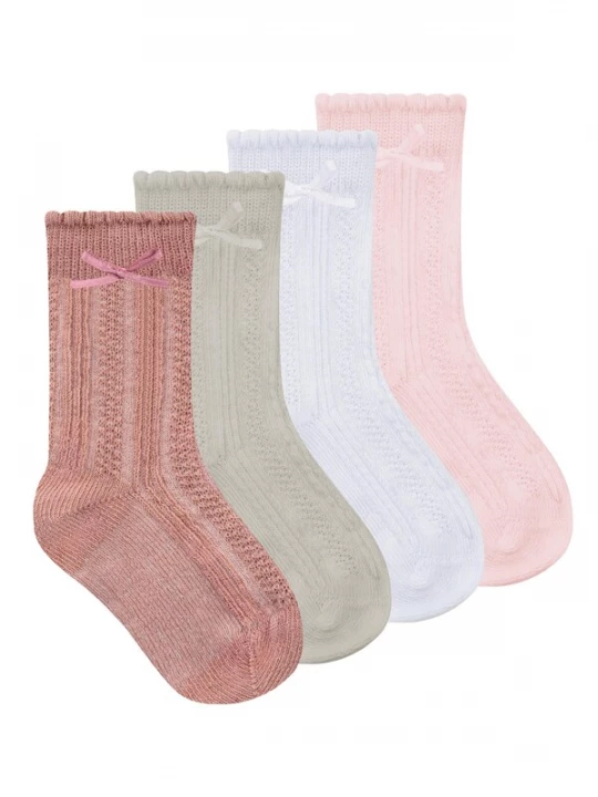 Foto van product normani Sokken beige / zalm roze / rosa / wit