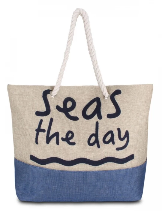 Foto van product normani Strandtas beige / blauw / navy