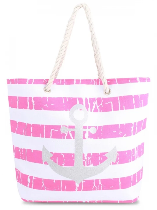Foto van product normani Strandtas lichtgrijs / fuchsia / wit