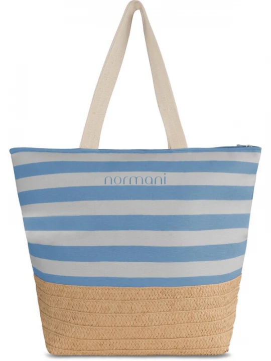 Foto van product normani Strandtas 'Mackay' sand / blauw / wit