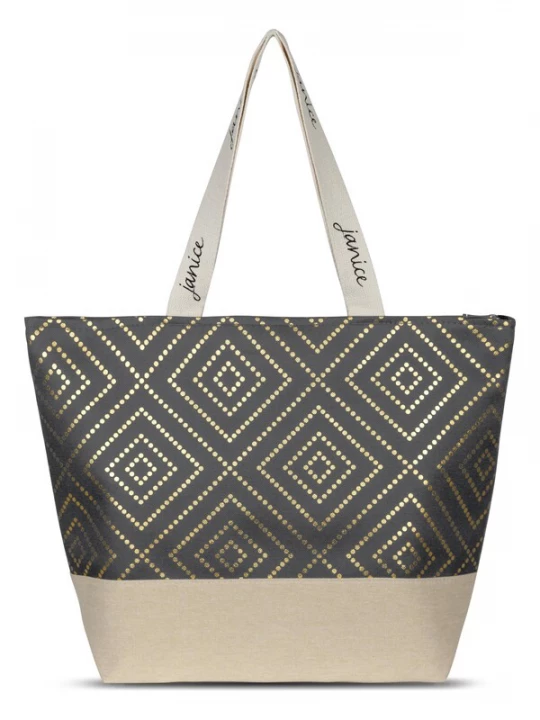 Foto van product normani Strandtas 'Nika' beige / goud / antraciet