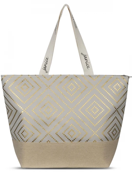 Foto van product normani Strandtas 'Nika' sand / goud / offwhite
