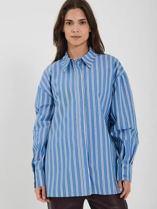 Foto van product NORR Blouse 'Maloa' blauw / zwart / wit