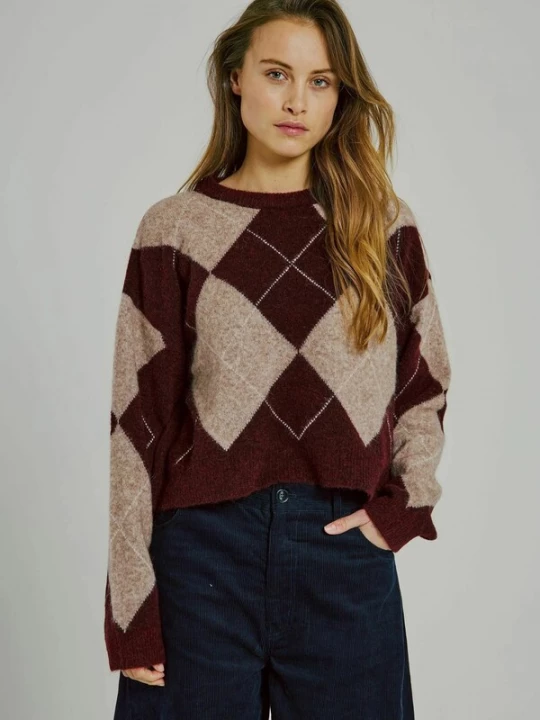 Foto van product NORR Trui 'Logan' beige / bordeaux