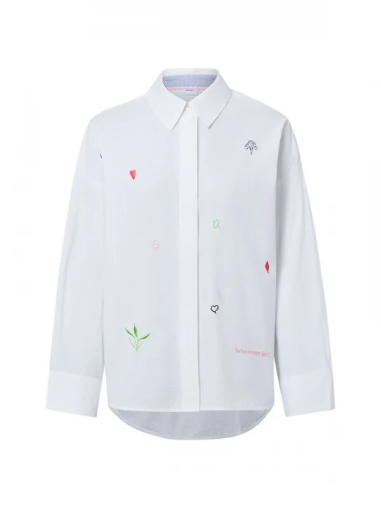 Foto van product NÜMPH Blouse 'NUJuna' groen / rood / offwhite