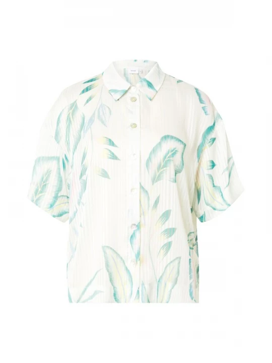 Foto van product NÜMPH Blouse 'WIVIAN' geel / smaragd / wit
