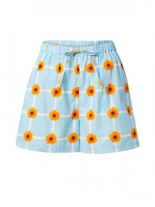 Foto van product NÜMPH Broek 'NUWIGA' lichtblauw / bruin / mosterd / wit