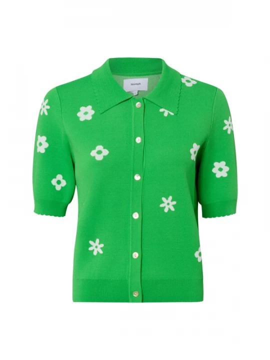 Foto van product NÜMPH Gebreid vest ' NUMargitta ' groen / wit