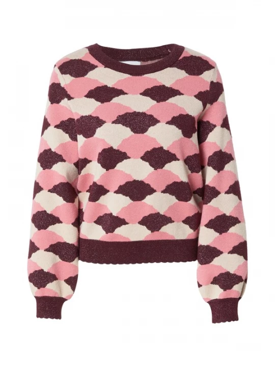 Foto van product NÜMPH Trui 'LILA' beige / rosa / bordeaux